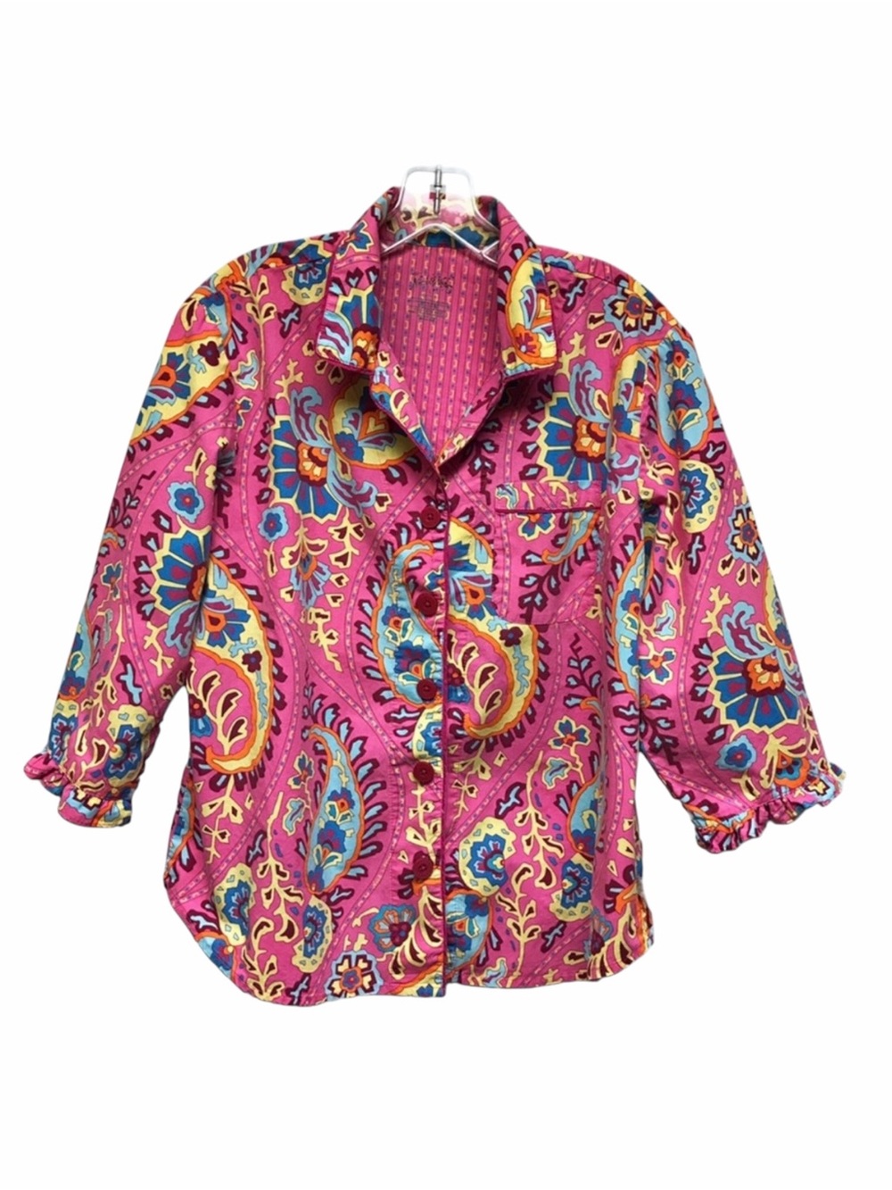 Nick & Nora Paisley Pijama Top Size L